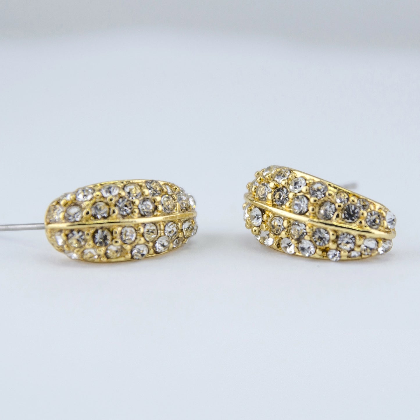 RHINESTONE MINI HOOPS Silver/ Gold