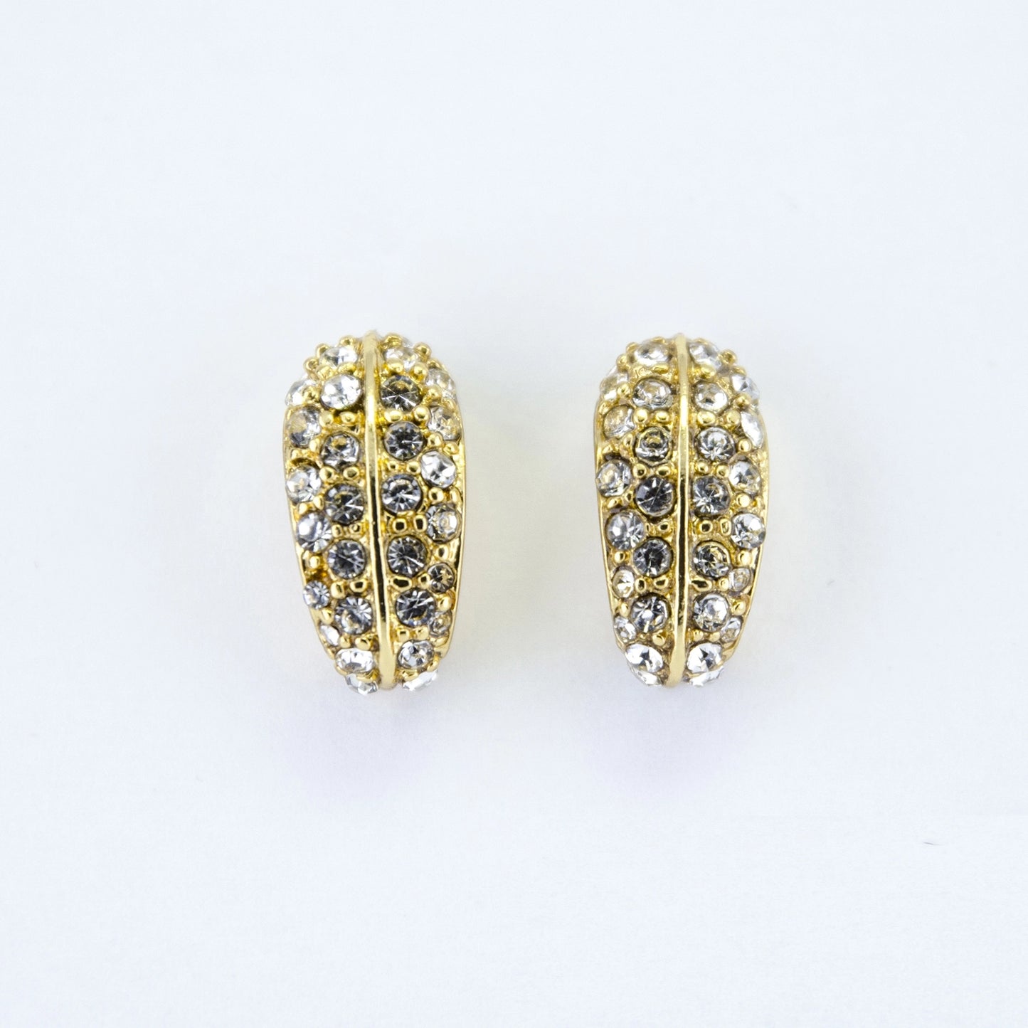 RHINESTONE MINI HOOPS Silver/ Gold