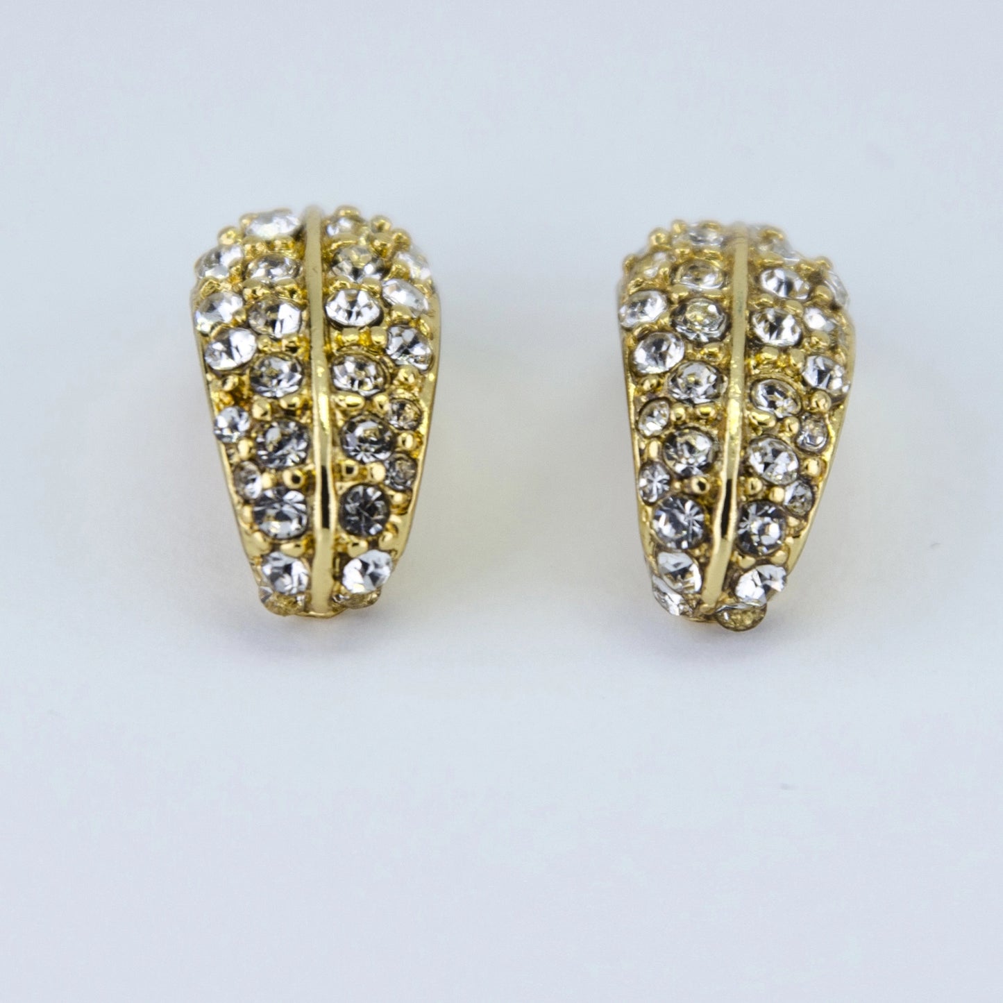 RHINESTONE MINI HOOPS Silver/ Gold
