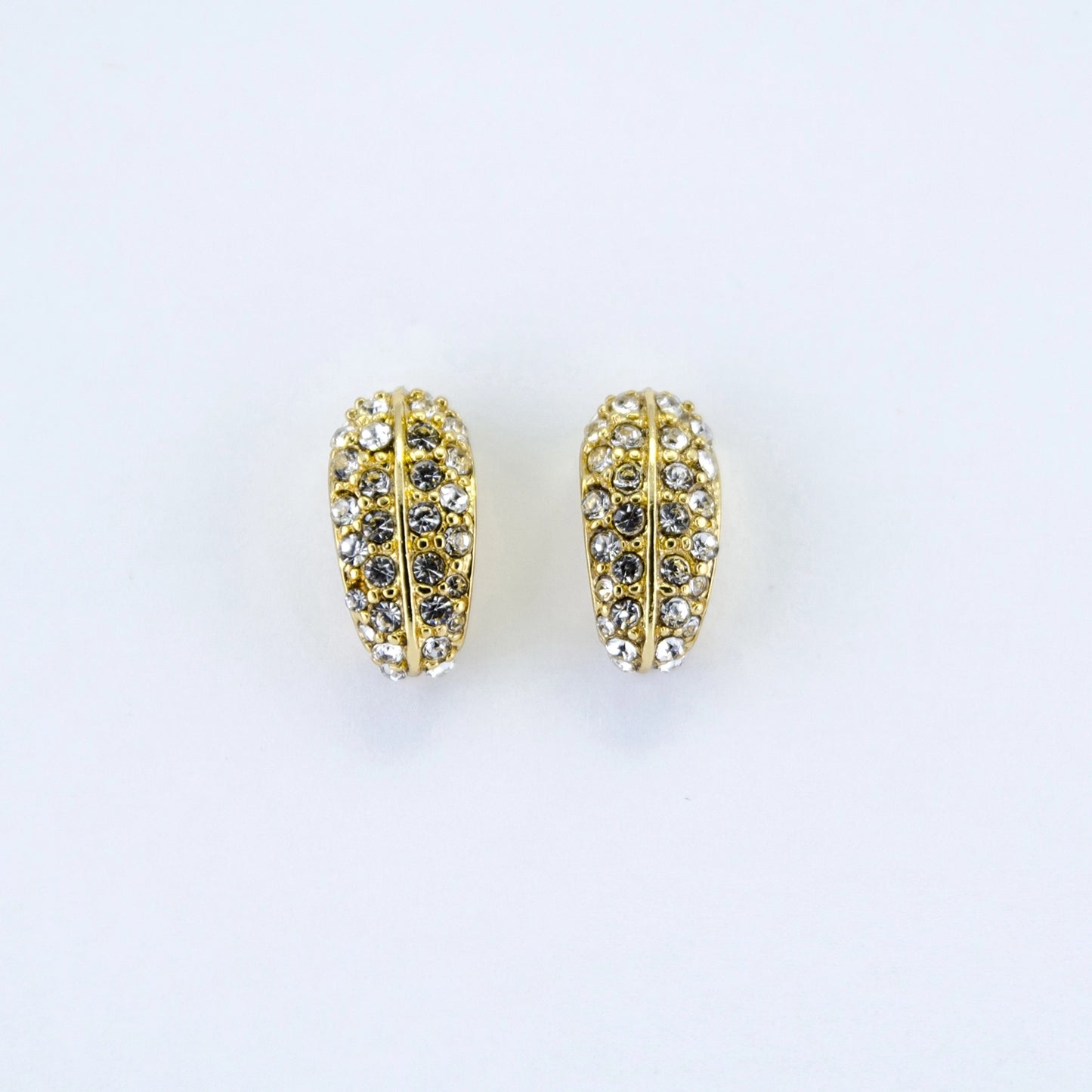 RHINESTONE MINI HOOPS Silver/ Gold