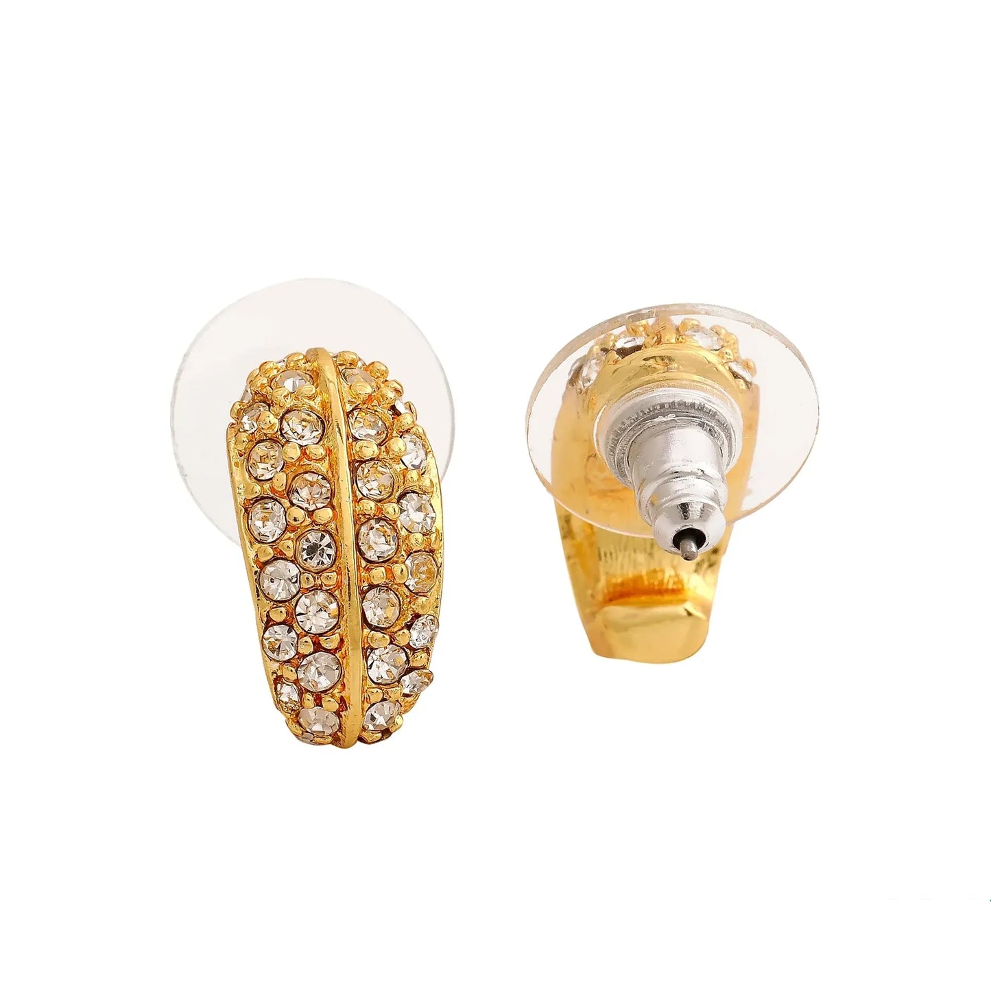 RHINESTONE MINI HOOPS Silver/ Gold