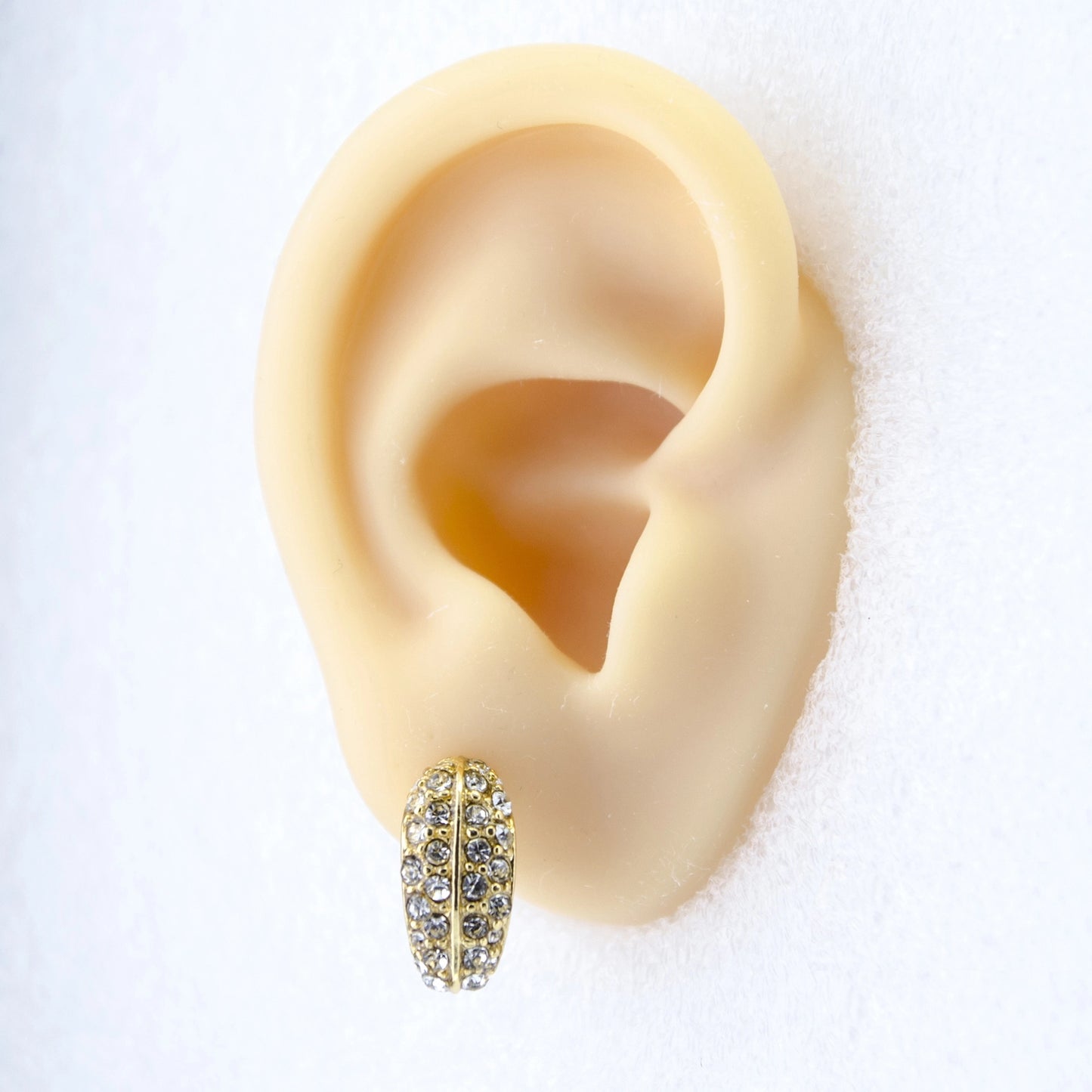 RHINESTONE MINI HOOPS Silver/ Gold