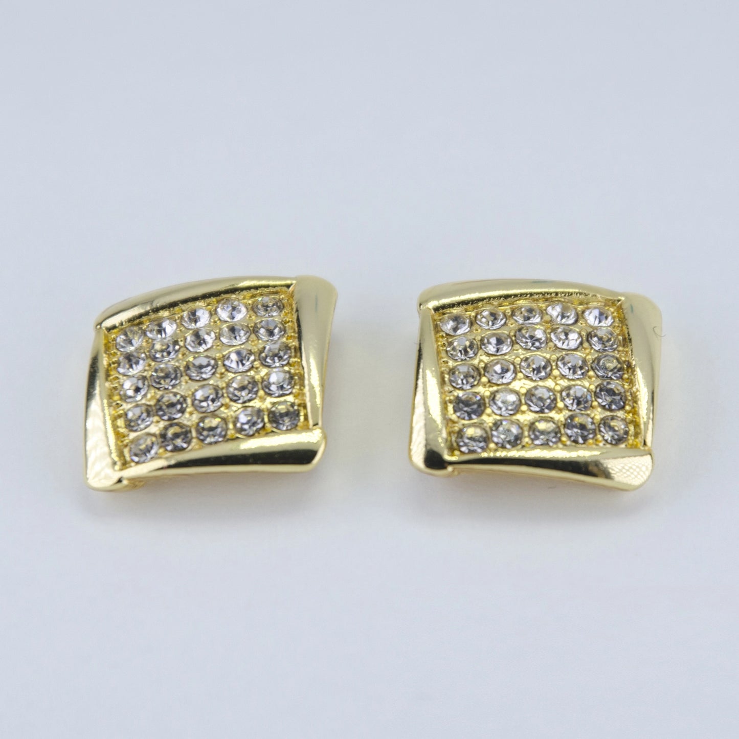 Square Shaped Stud With White Austrian Crystal Stone Earrings