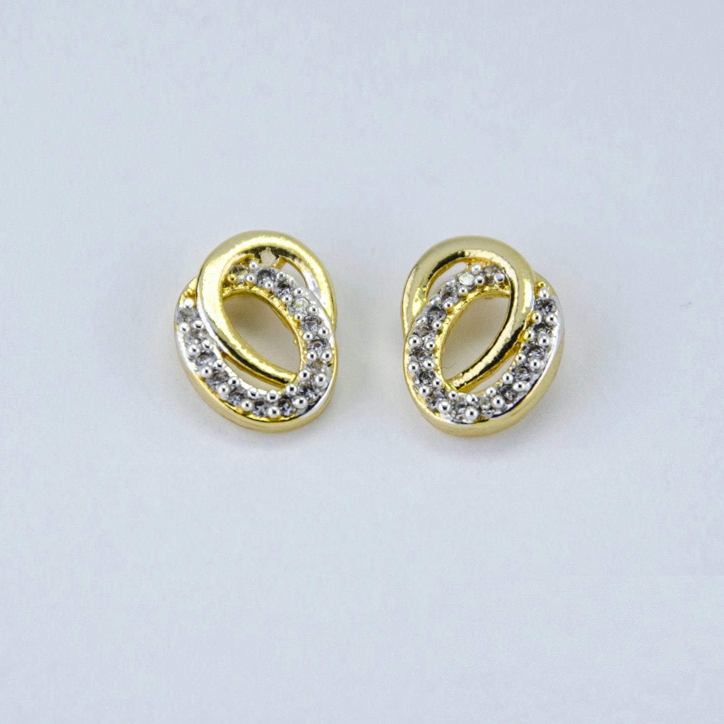 Round AD Stone Stud Earrings
