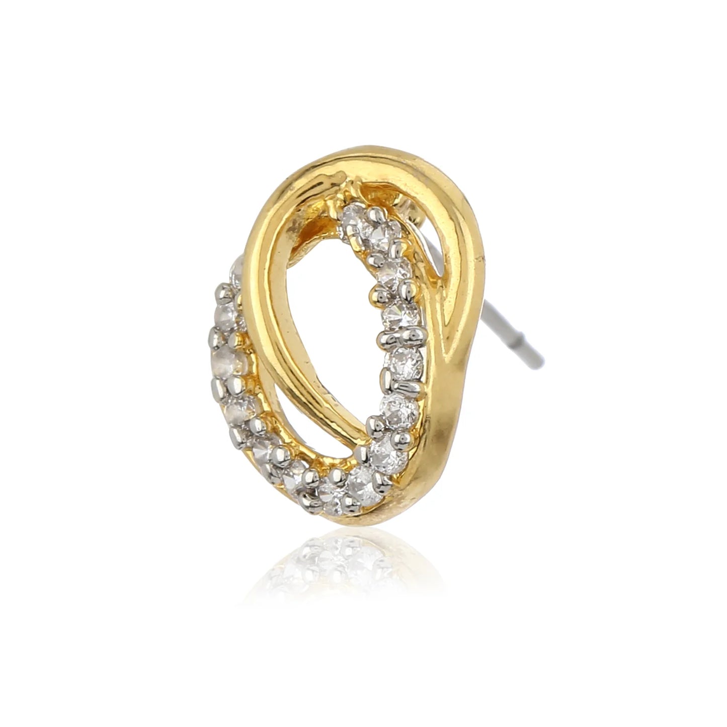 Round AD Stone Stud Earrings