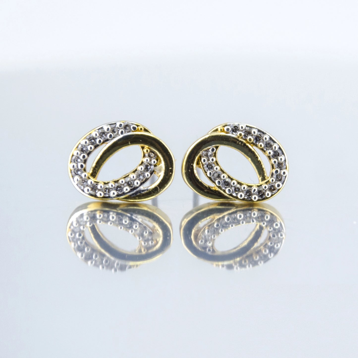 Round AD Stone Stud Earrings
