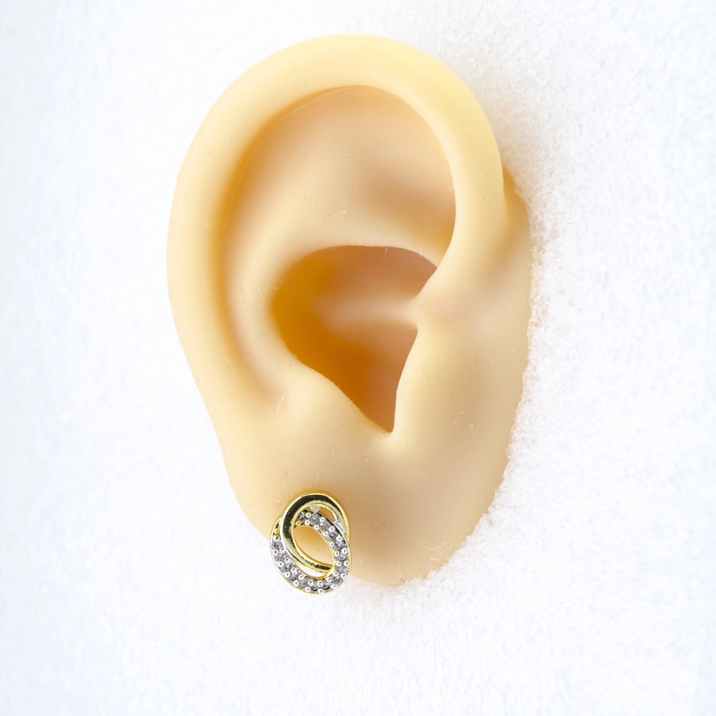 Round AD Stone Stud Earrings