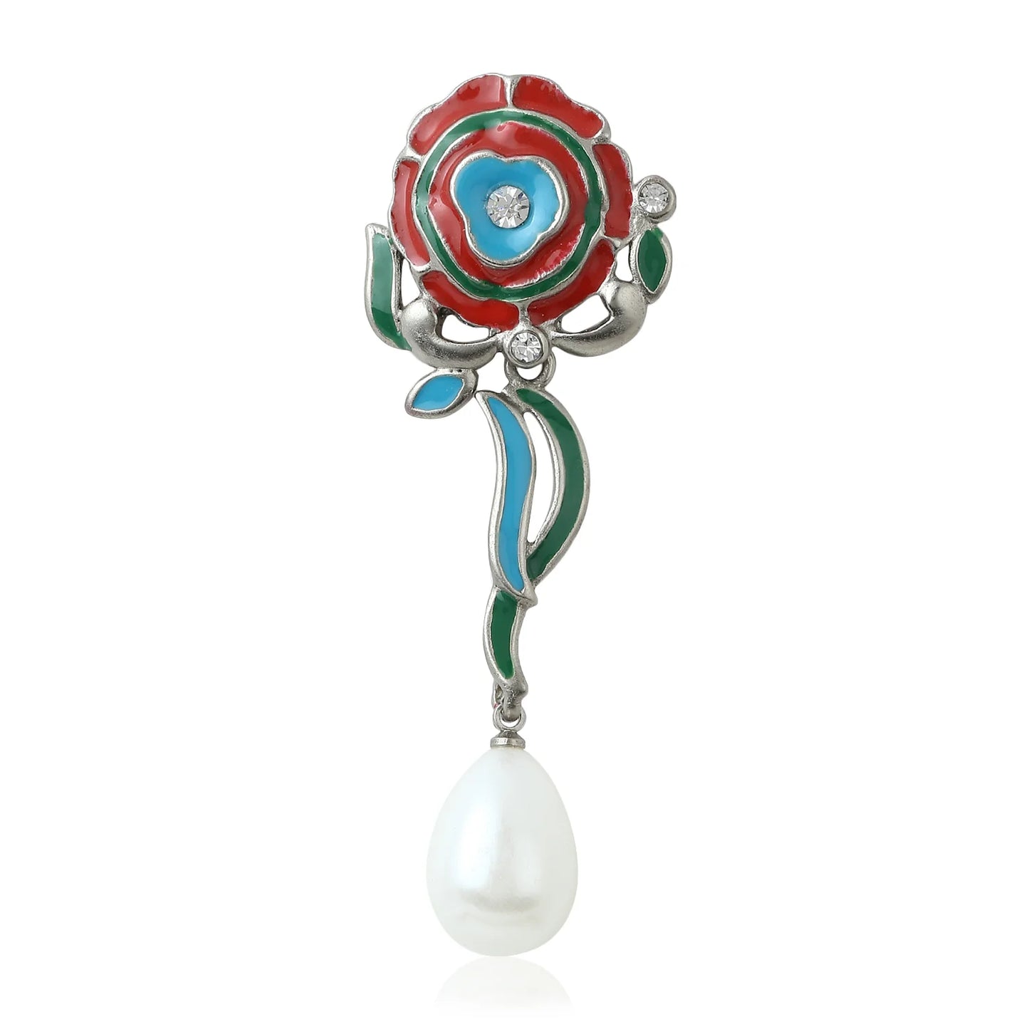 Multi coloured pearl drop earrings