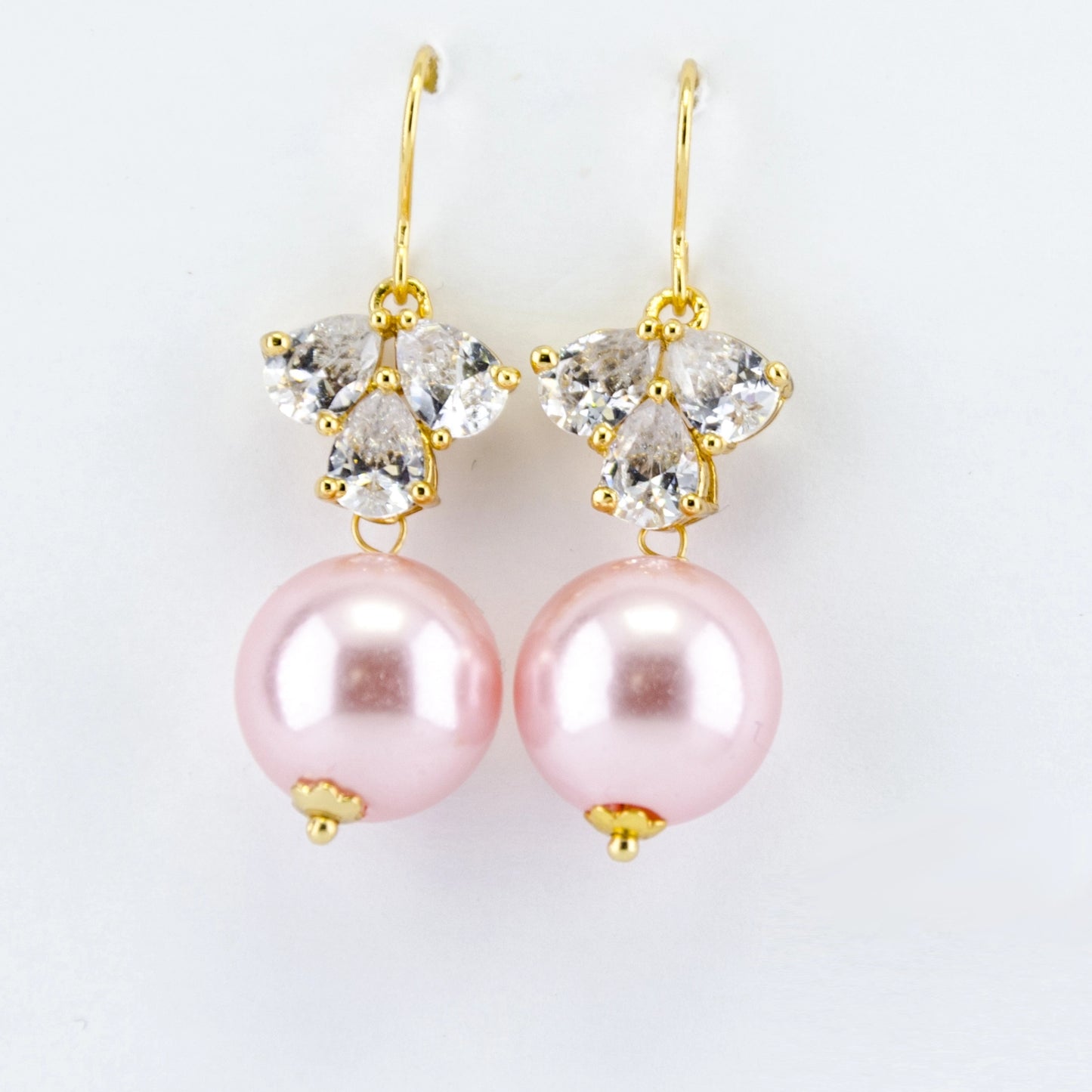 Pearl Earrings Purple Drop Earrings
