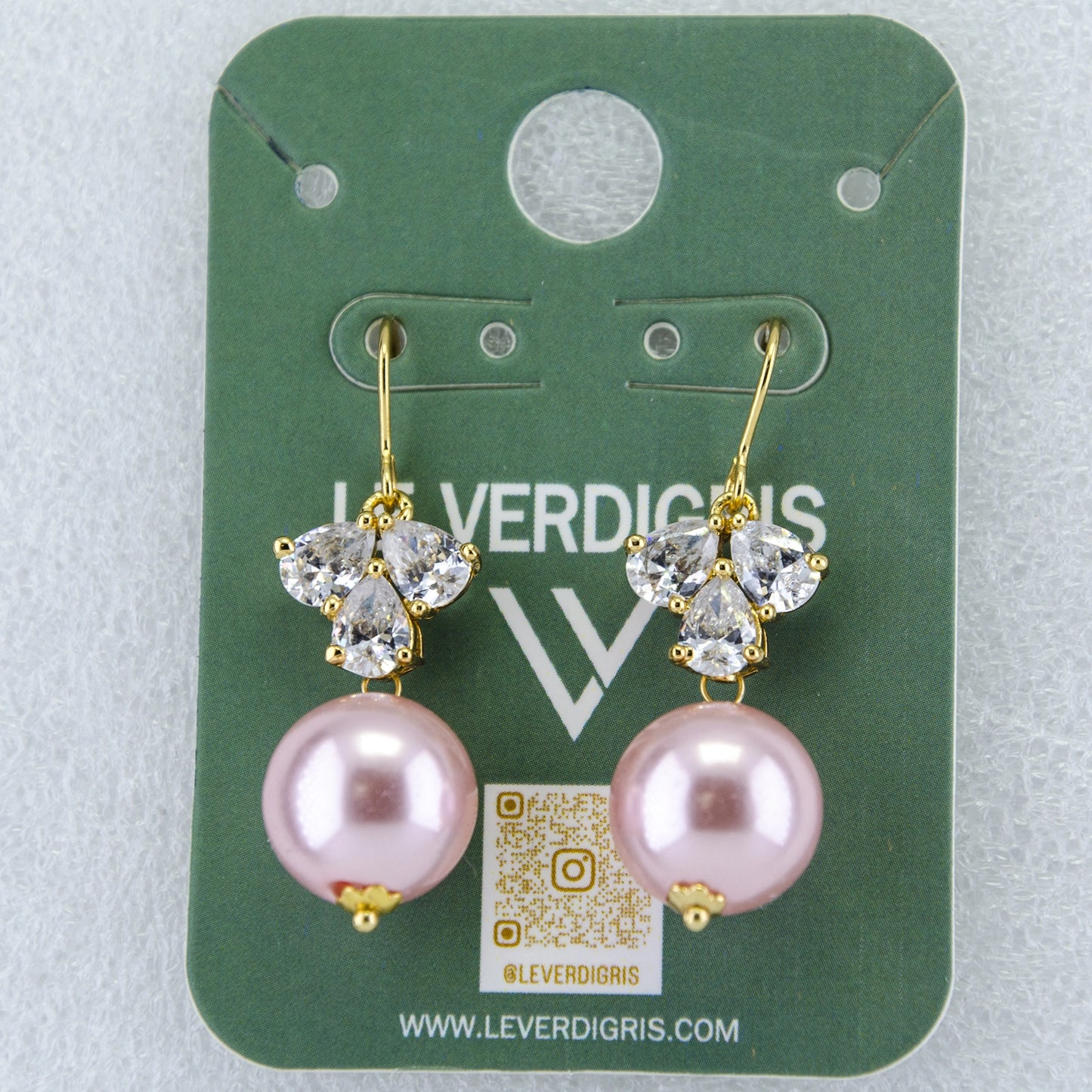 Pearl Earrings Purple Drop Earrings