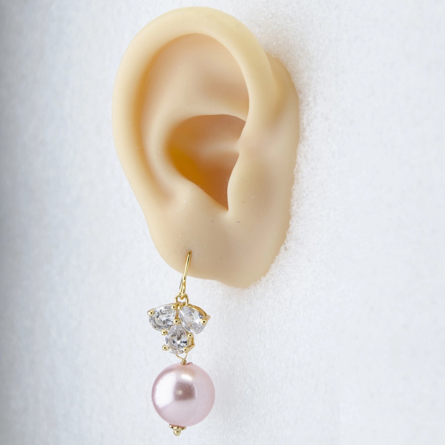 Pearl Earrings Purple Drop Earrings