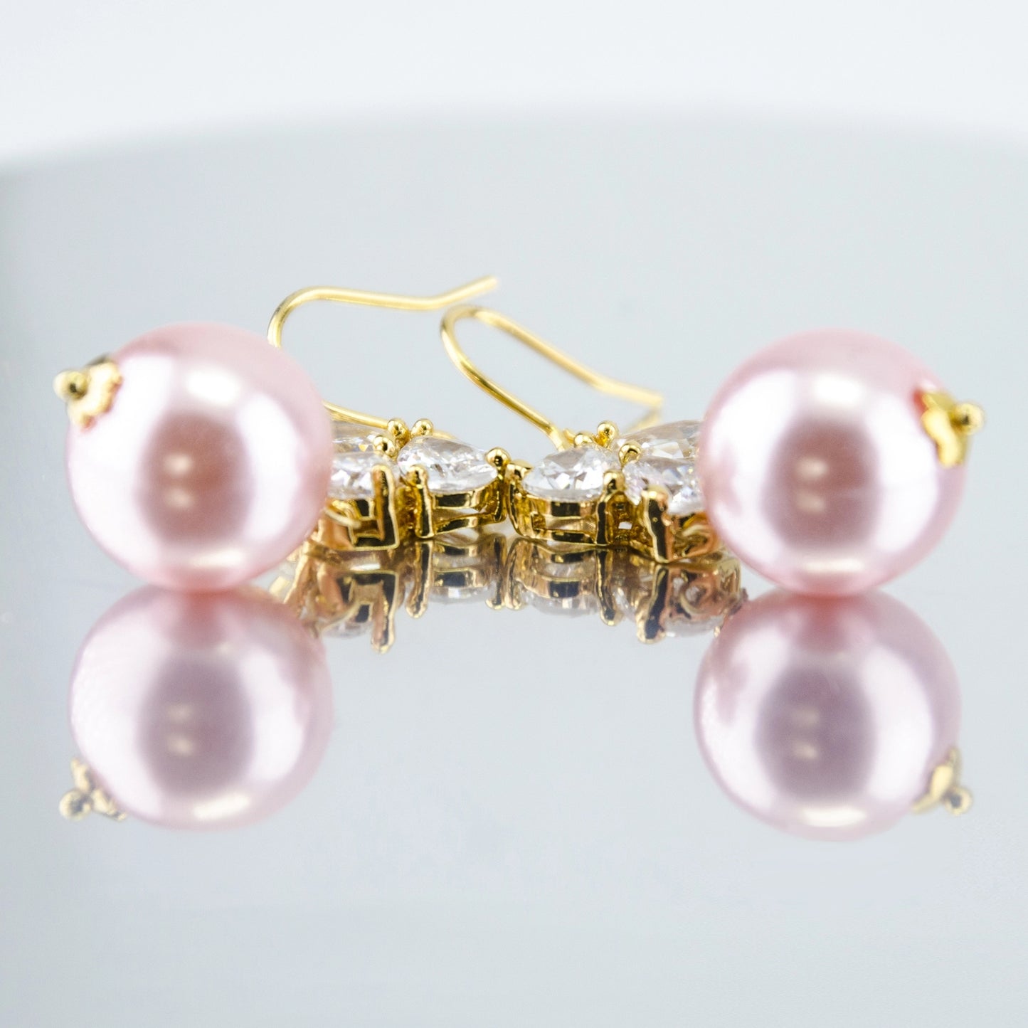 Pearl Earrings Purple Drop Earrings