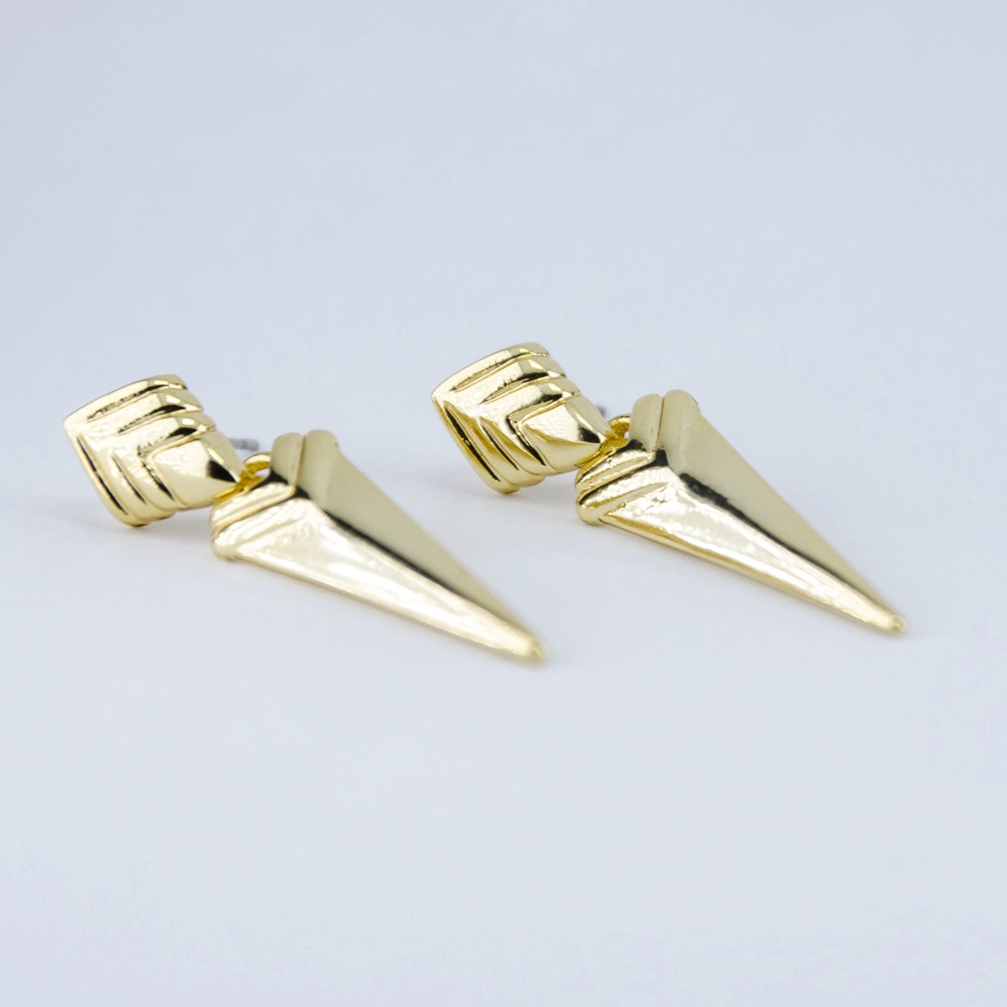 Topped by pyramids Drops Earrings