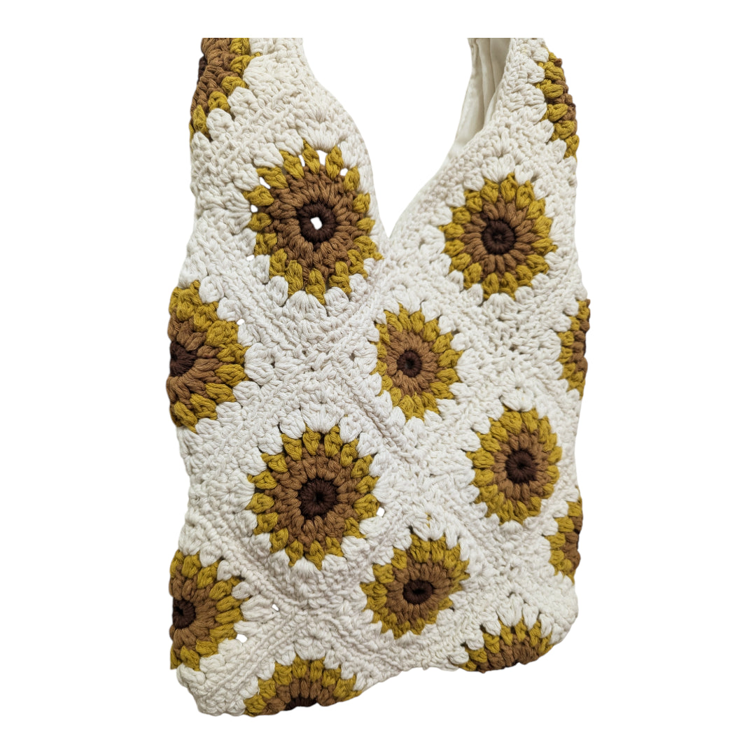 Handcrafted Sunflower Crochet Hobo Bag