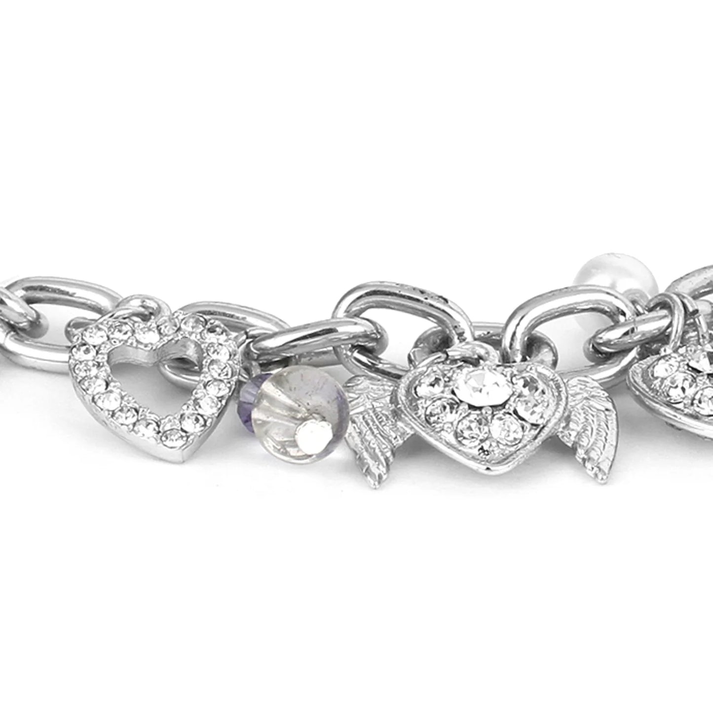 Rhodium Plated Pretty Charm Bracelet