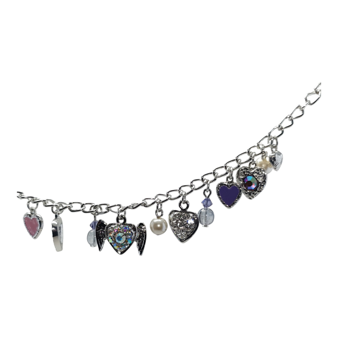 Rhodium Plated Pretty Charm Bracelet