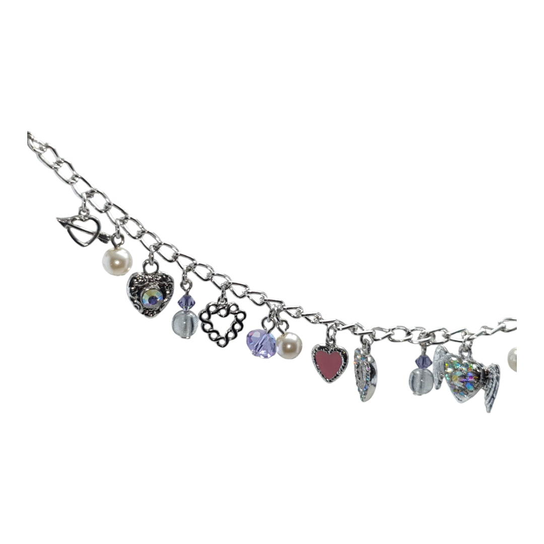 Rhodium Plated Pretty Charm Bracelet