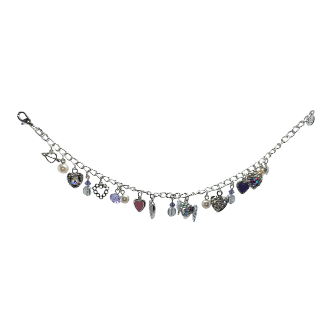 Rhodium Plated Pretty Charm Bracelet