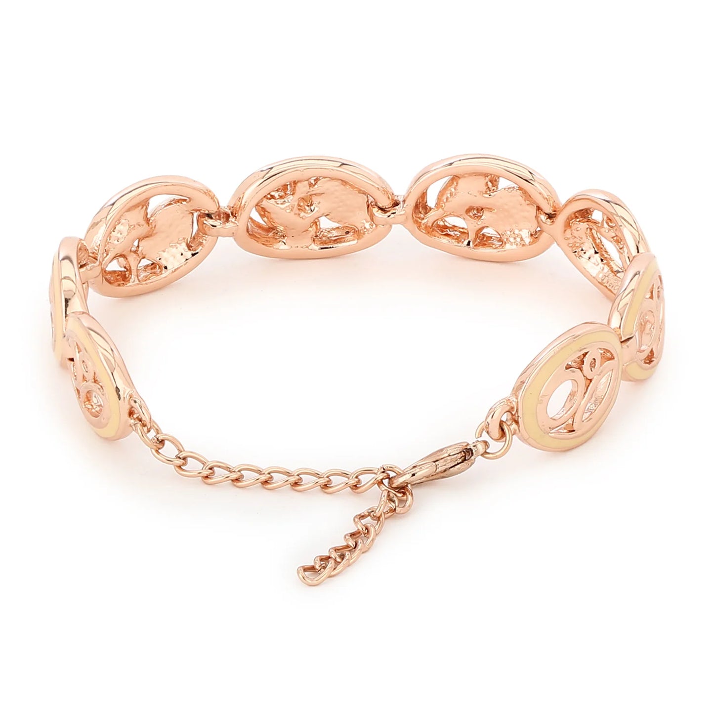 rose 24Kt Gold plated Pink And White Stone Bracelet for gorgeous you