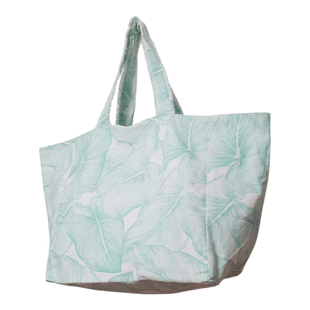 Tropical Leaf Print Tote Bag