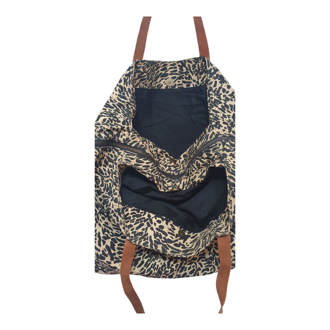 Leopard Print Tote Bag – Large Stylish Shoulder Bag for Women with Faux Leather Straps