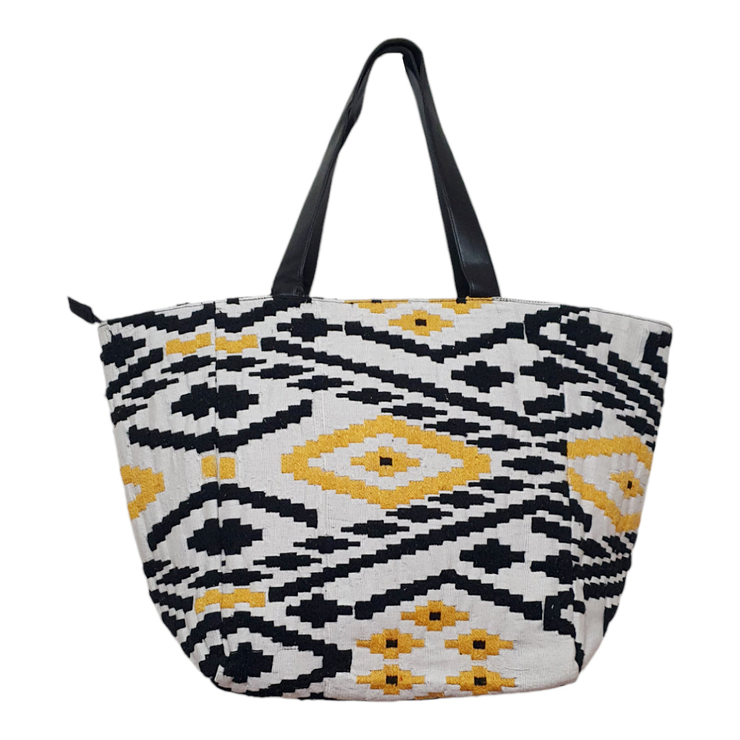 Jacquard Tribal Geometric Pattern Tote Bag