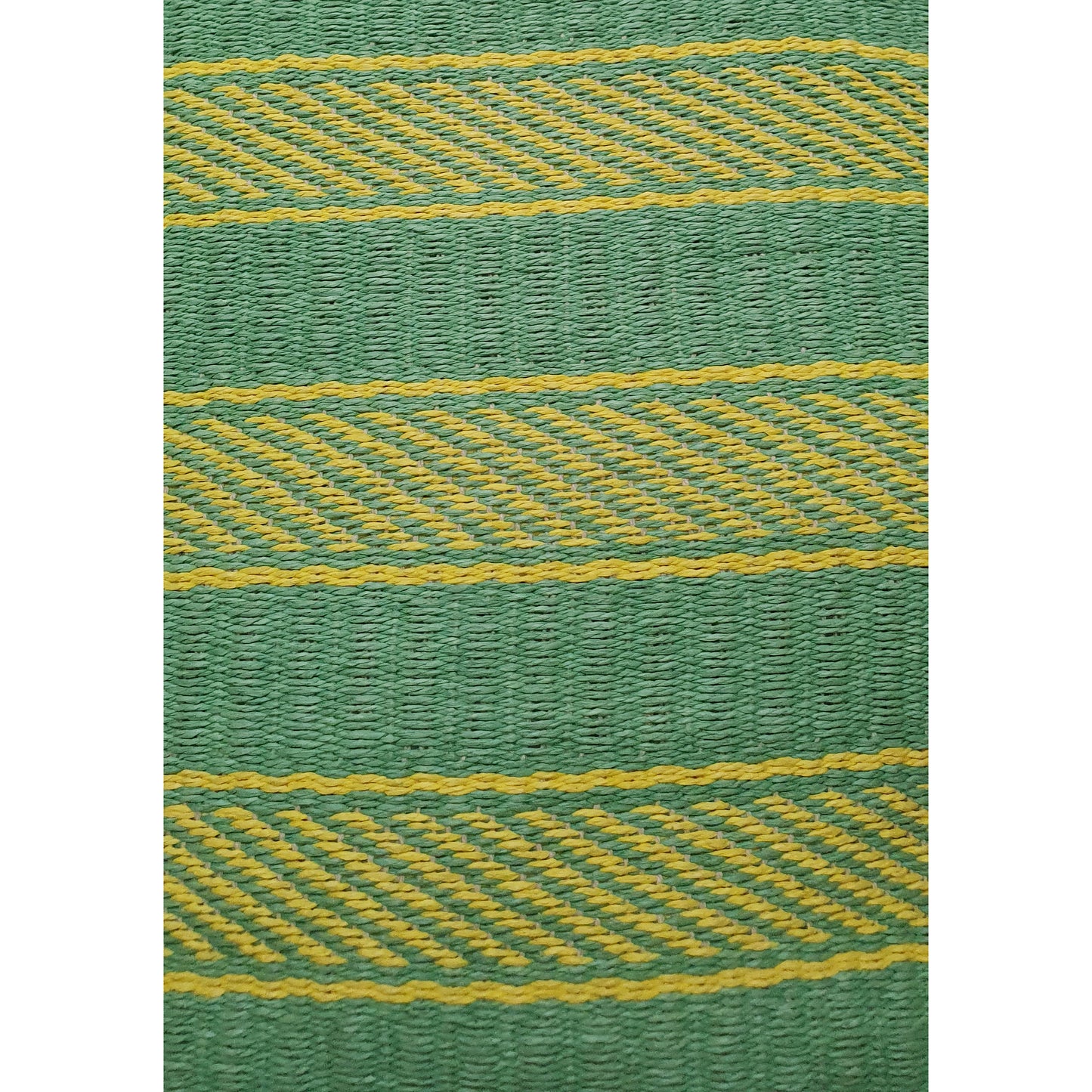 Eco-Friendly Paper Raffia Handloom Tote Bag - Green & Lime Stripes