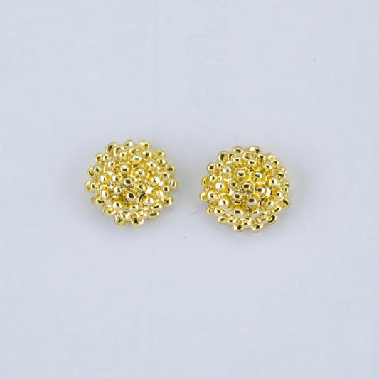 Ciner Etruscan Domed 24Kt Gold plated Earrings