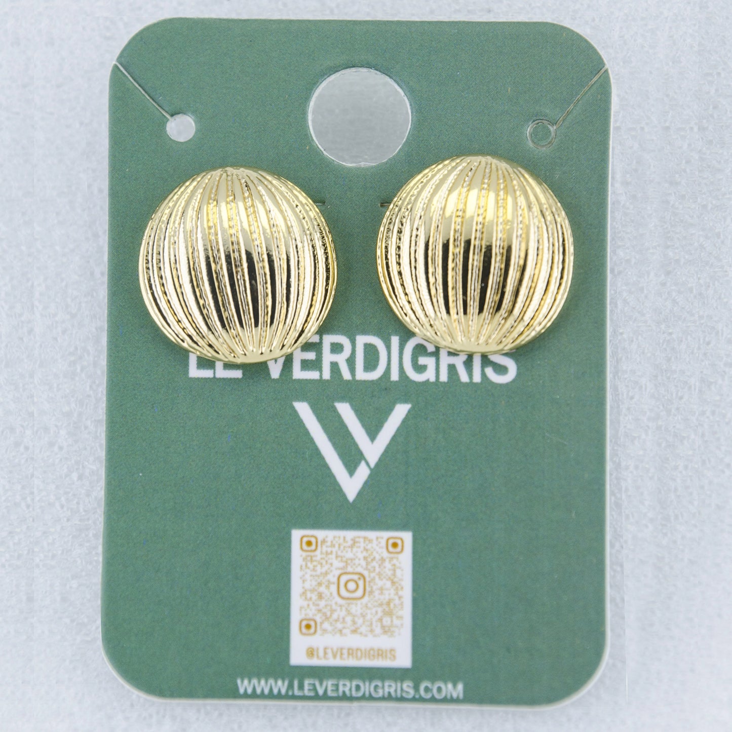 Circular Stripe Stud Earrings