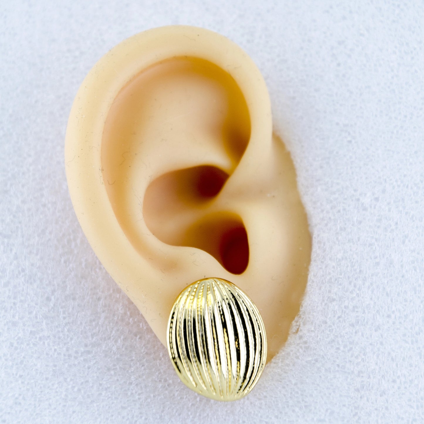 Circular Stripe Stud Earrings