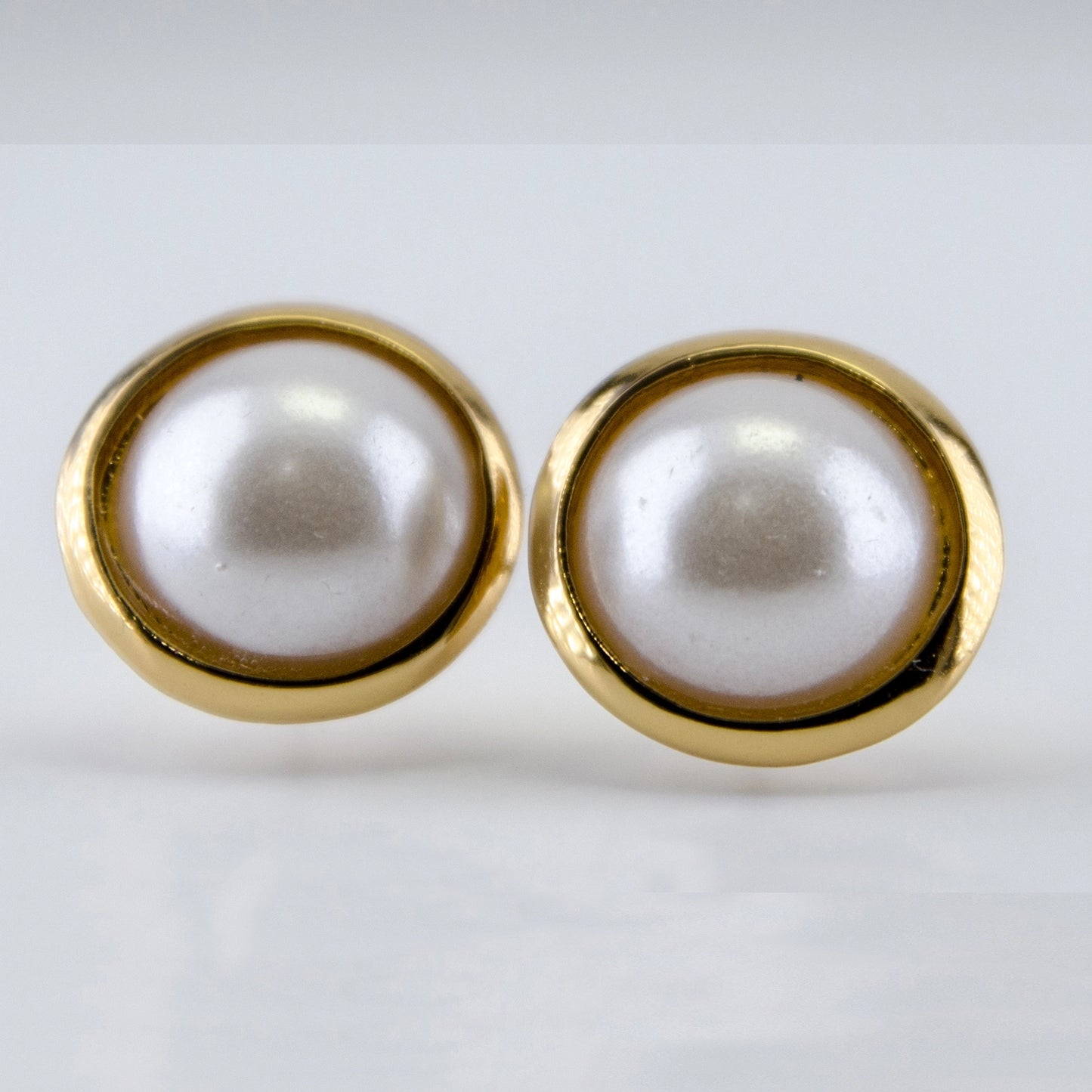 Faux Pearl Stud Earrings