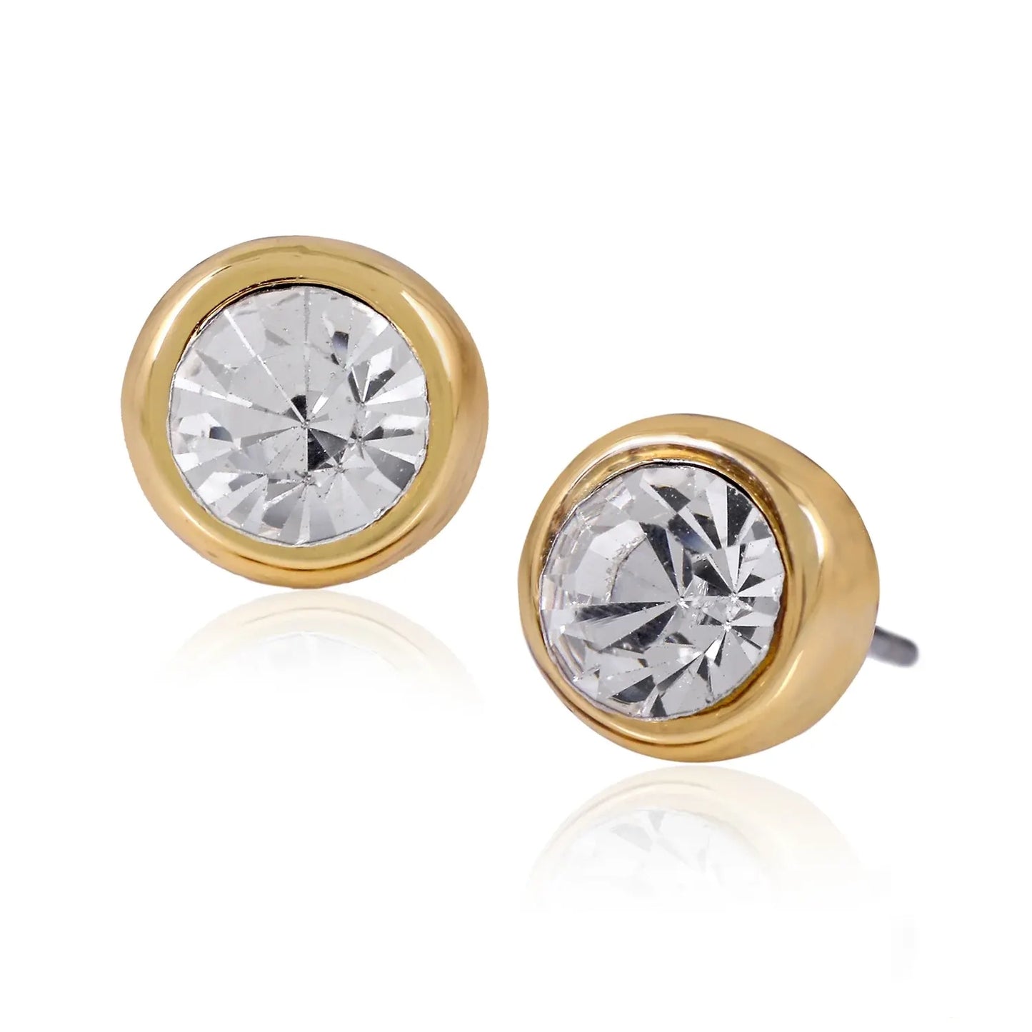 Baby bezel stud earrings