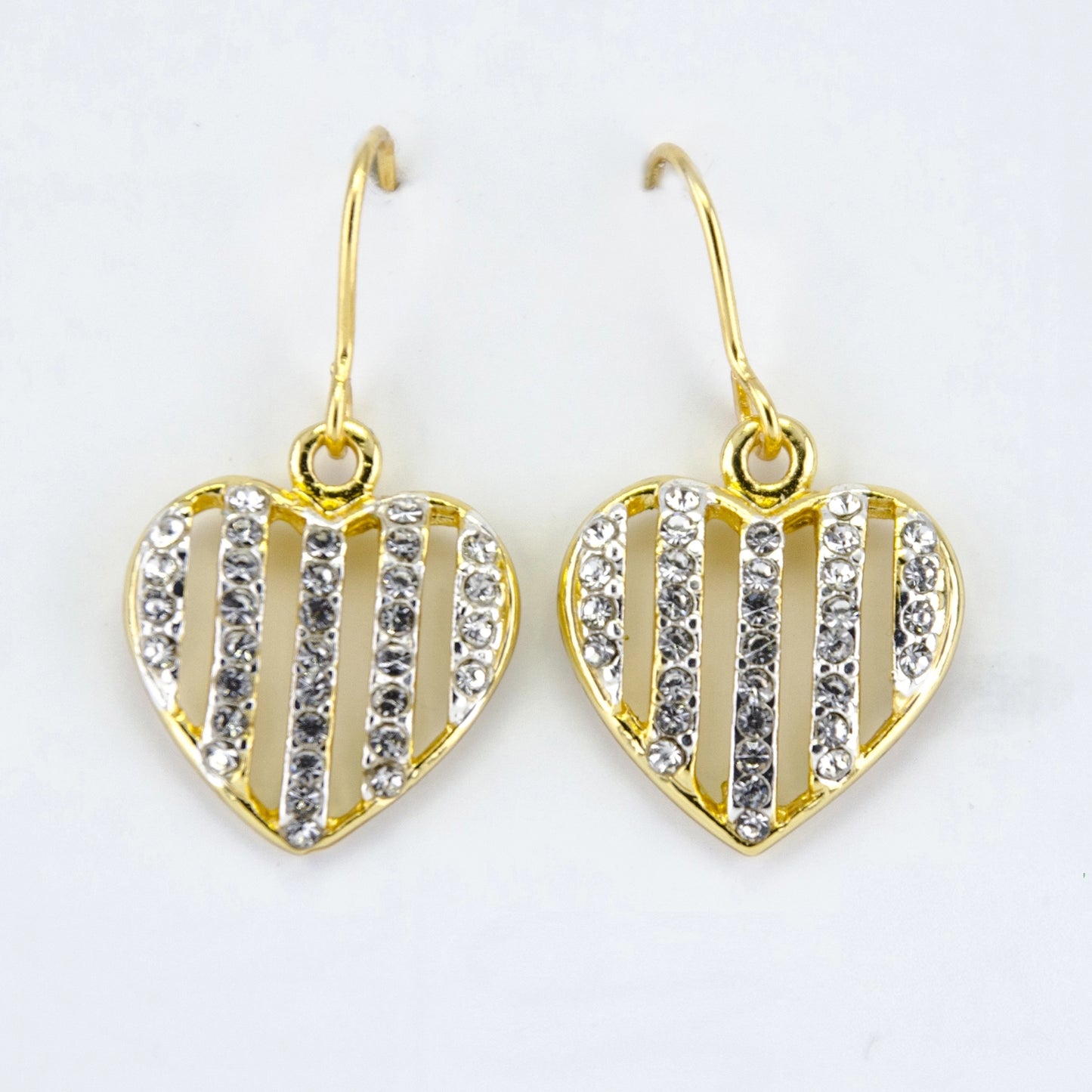 White Austrian crystal Heart Shaped Hanging Earrings