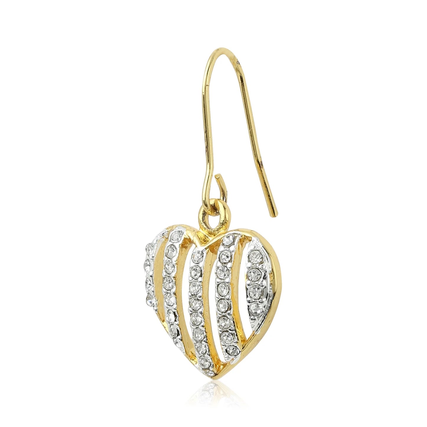 White Austrian crystal Heart Shaped Hanging Earrings