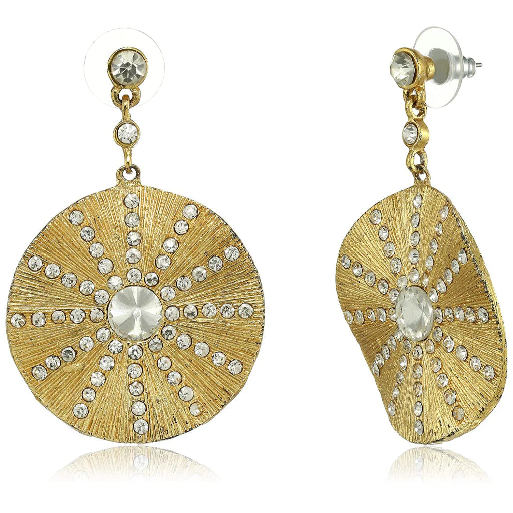 24Kt Gold Plated Beaming sun Dangle Earrings