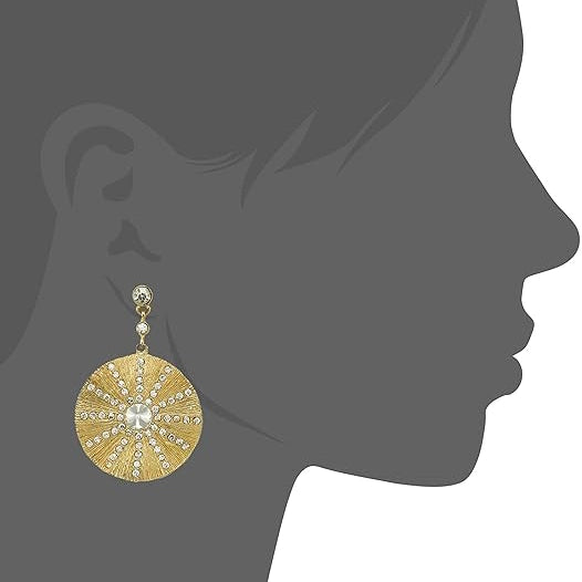 24Kt Gold Plated Beaming sun Dangle Earrings