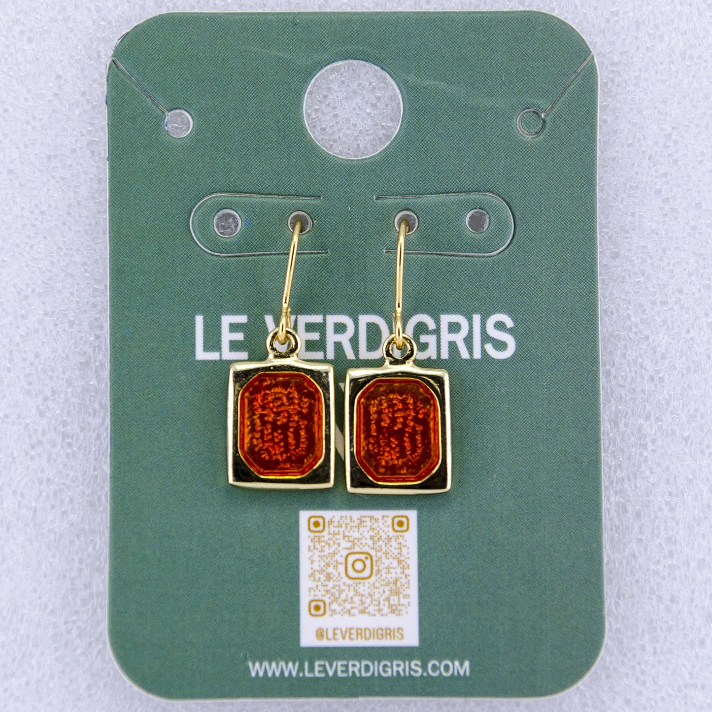 Rectangular Honey Amber Earrings