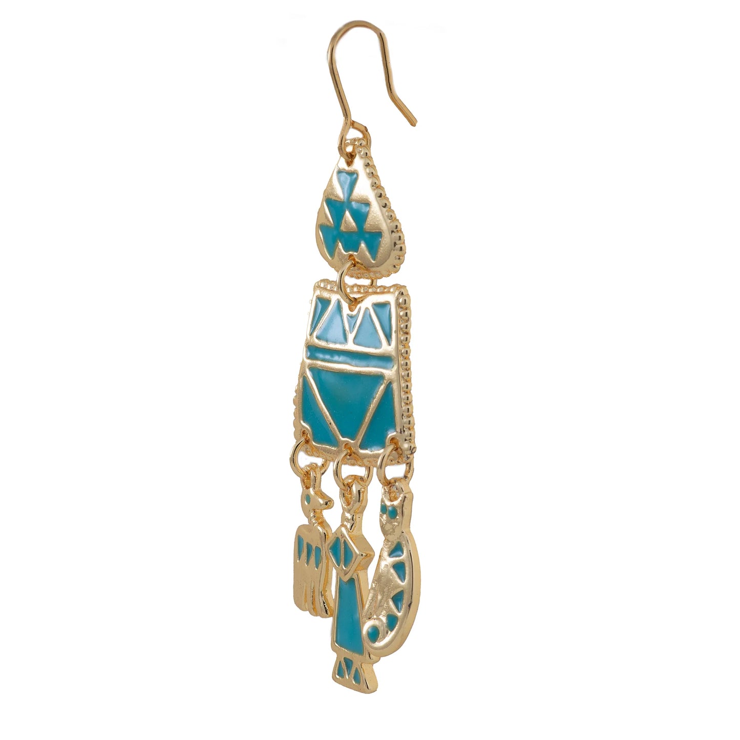 Turquoise/ Blue, Long Dangle Earrings