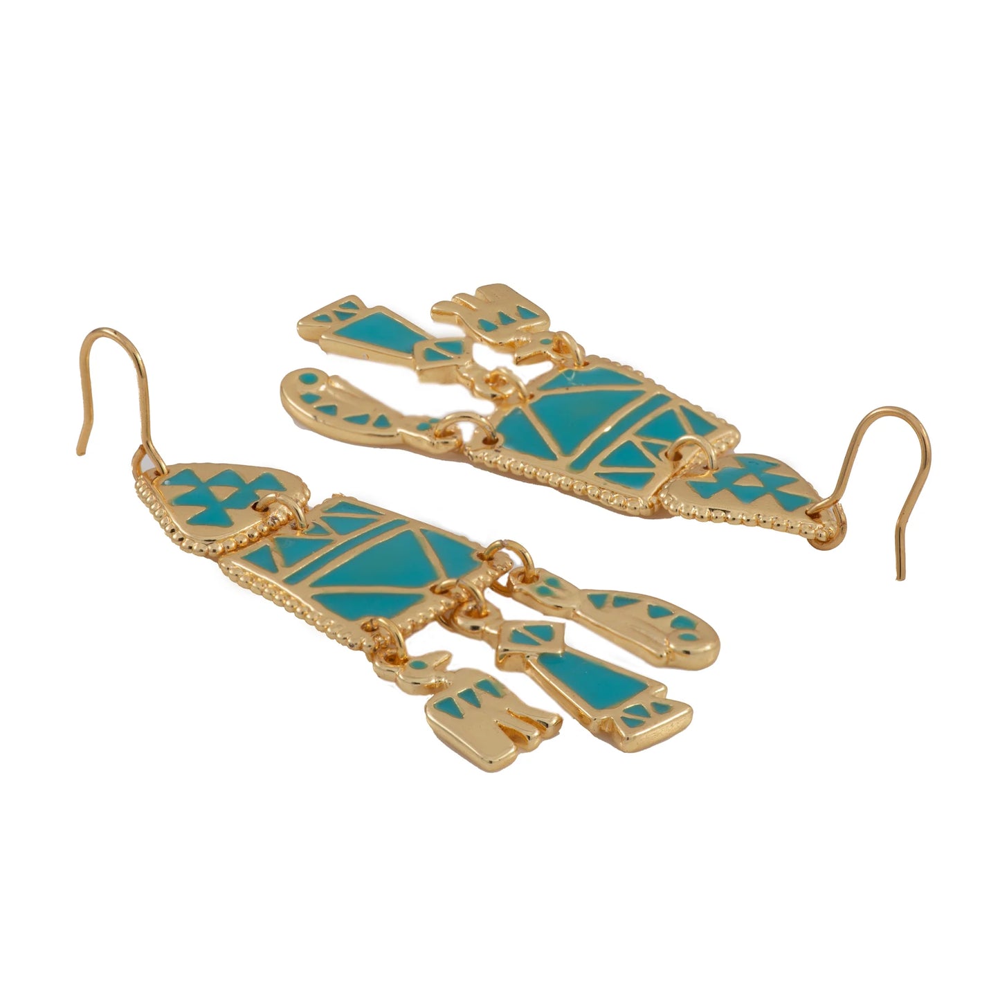 Turquoise/ Blue, Long Dangle Earrings