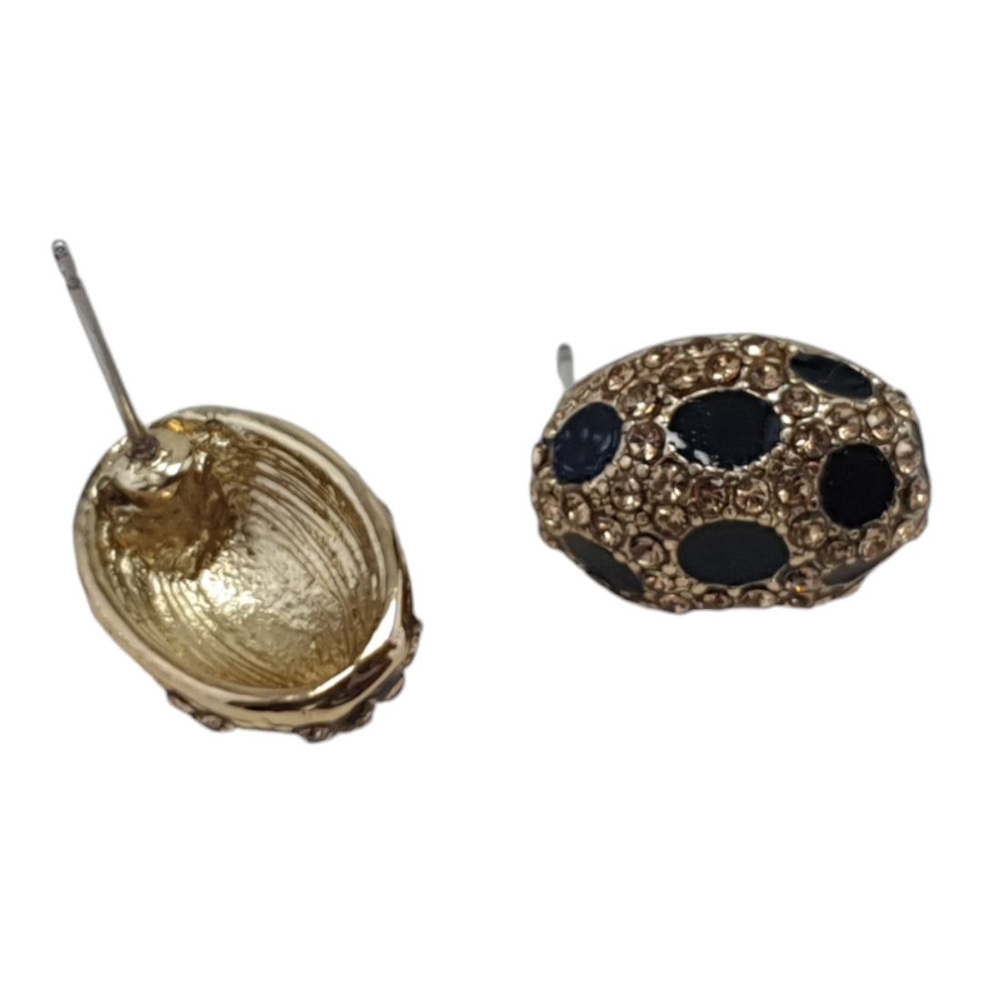 24Kt Gold Plated Black beauty stone studs for fashionable and trendy women