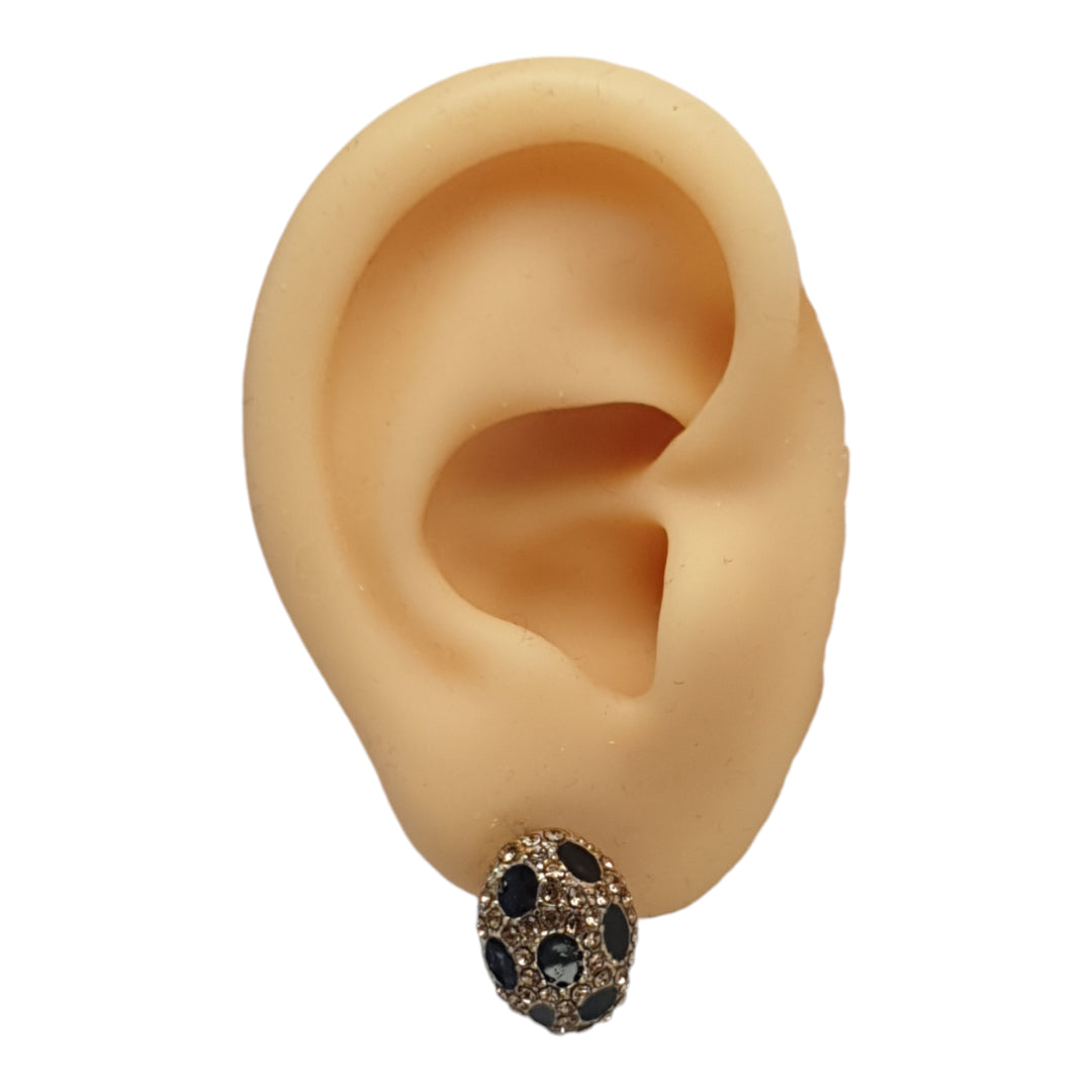 24Kt Gold Plated Black beauty stone studs for fashionable and trendy women