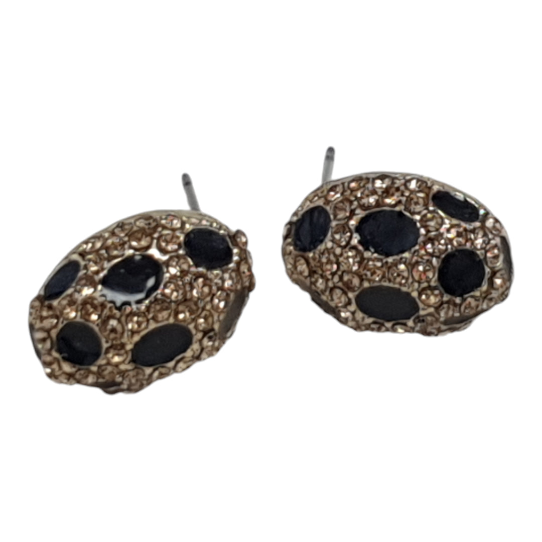 24Kt Gold Plated Black beauty stone studs for fashionable and trendy women