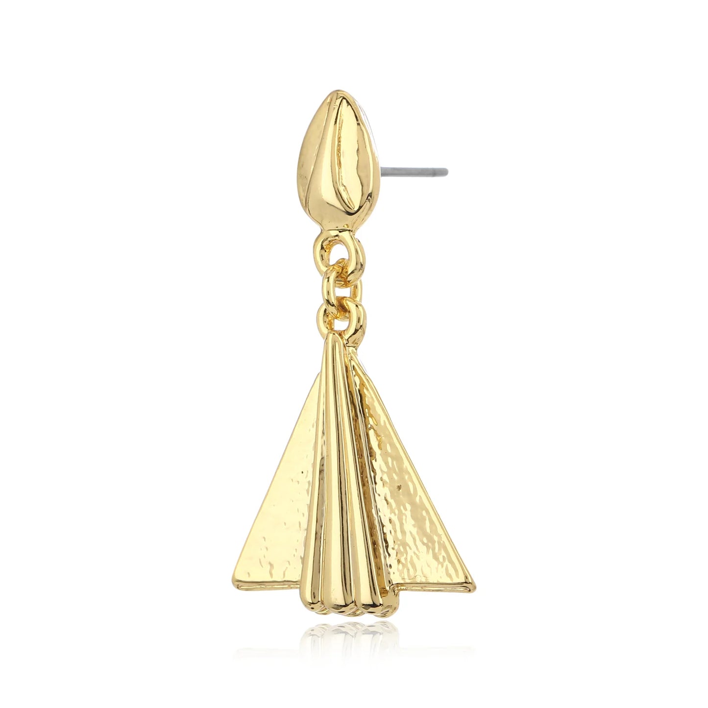 24Kt Gold Tone Plated Triangle Shaped Drop Earrings