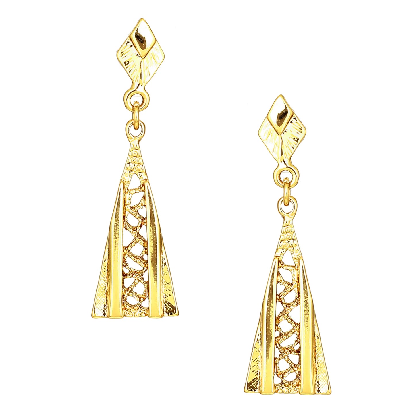 24Kt Gold Plated Long Drop Earrings for Womens