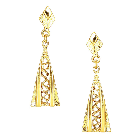 24Kt Gold Plated Long Drop Earrings for Womens