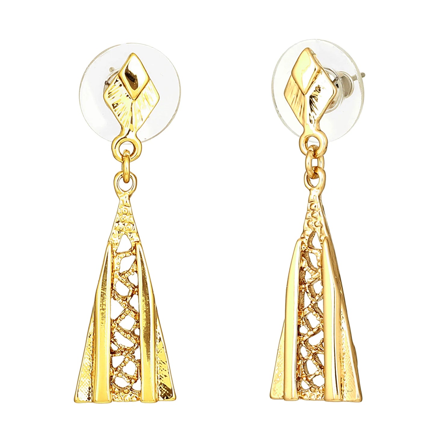 24Kt Gold Plated Long Drop Earrings for Womens