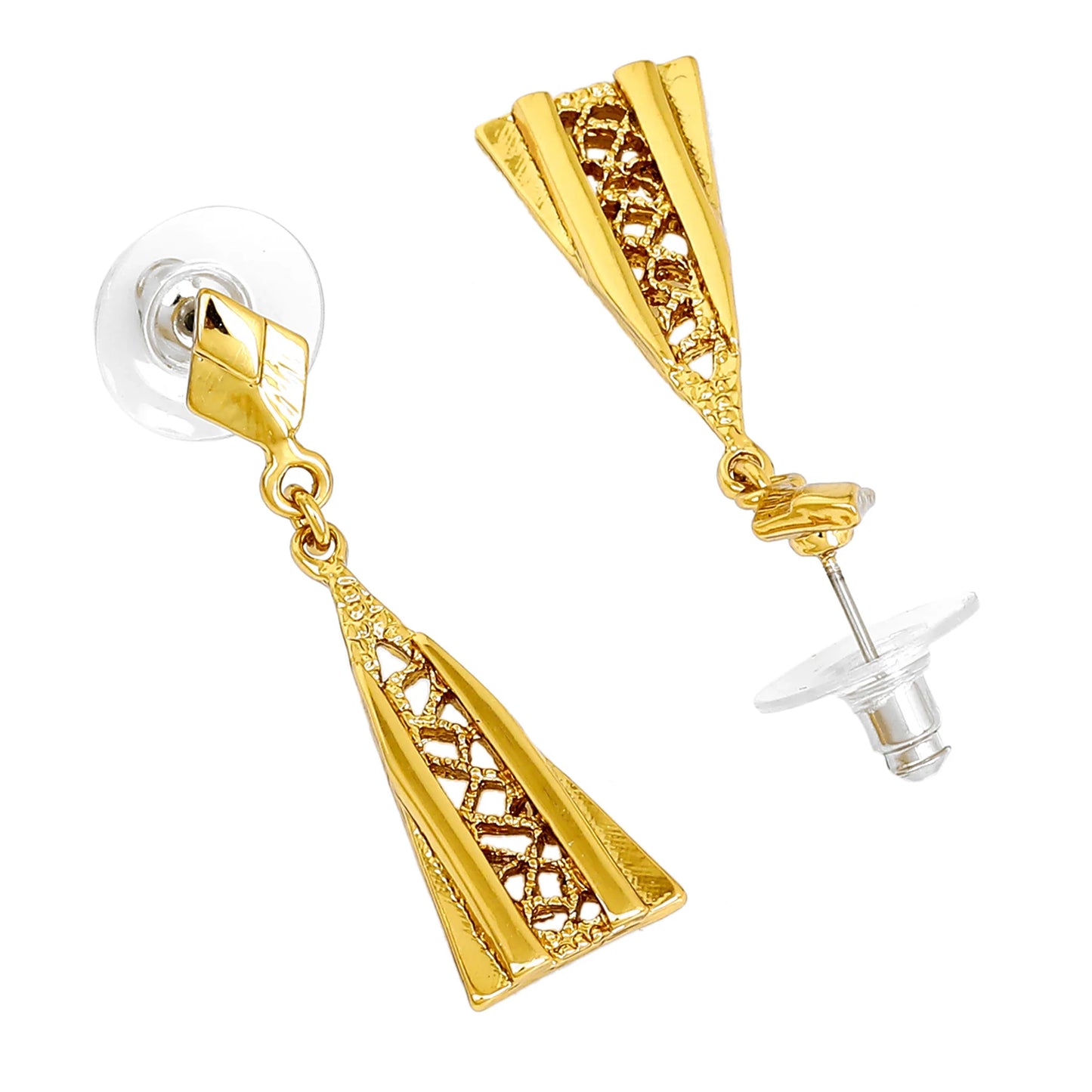 24Kt Gold Plated Long Drop Earrings for Womens