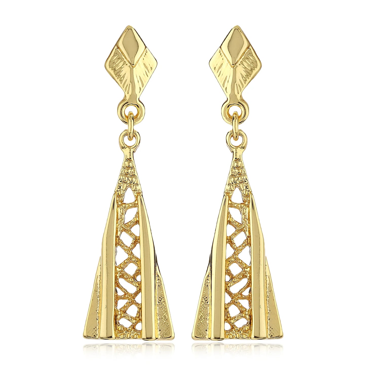 24Kt Gold Plated Long Drop Earrings for Womens