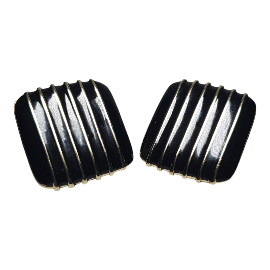 Square stripe designed black fancy latest Studs for women