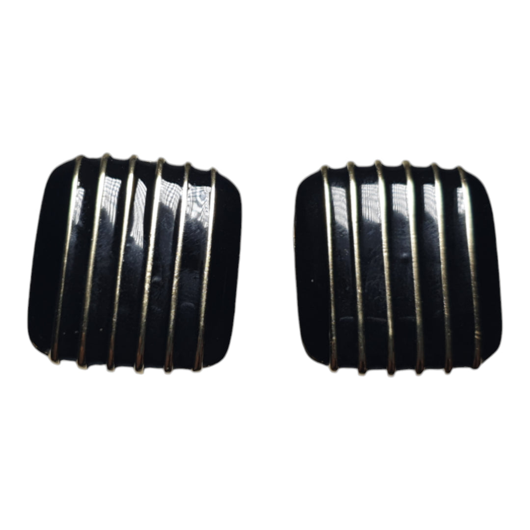 Square stripe designed black fancy latest Studs for women